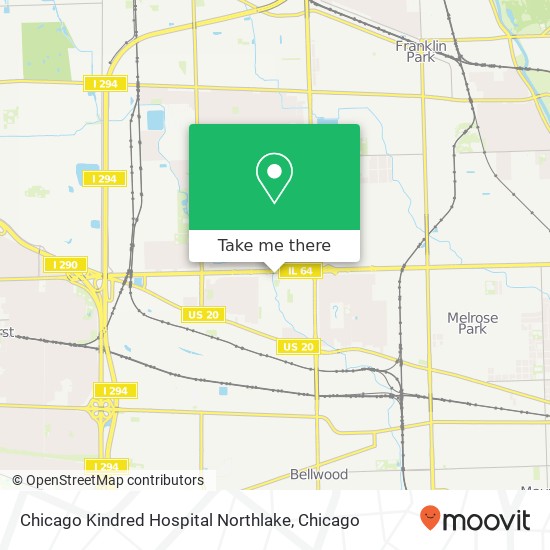 Chicago Kindred Hospital Northlake map
