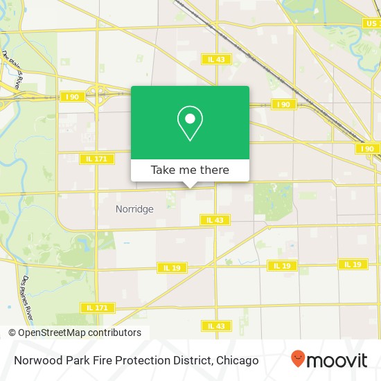 Mapa de Norwood Park Fire Protection District