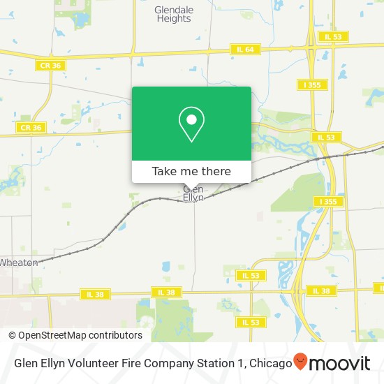 Glen Ellyn Volunteer Fire Company Station 1 map