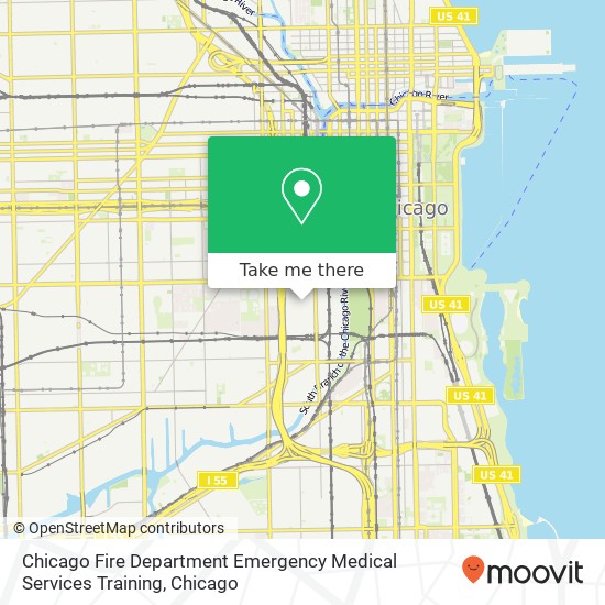 Chicago Fire Department Emergency Medical Services Training map
