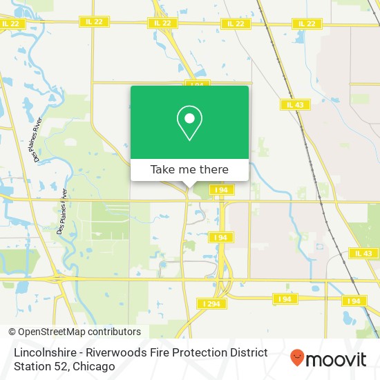 Lincolnshire - Riverwoods Fire Protection District Station 52 map