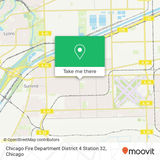 Mapa de Chicago Fire Department District 4 Station 32