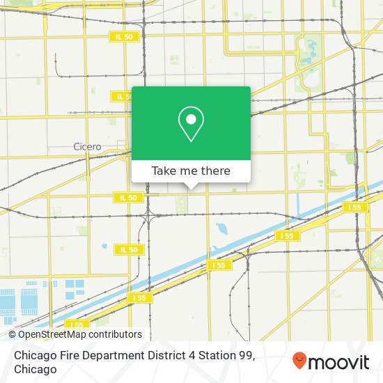 Mapa de Chicago Fire Department District 4 Station 99