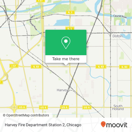 Harvey Fire Department Station 2 map