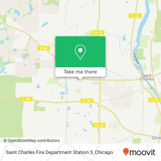 Saint Charles Fire Department Station 3 map