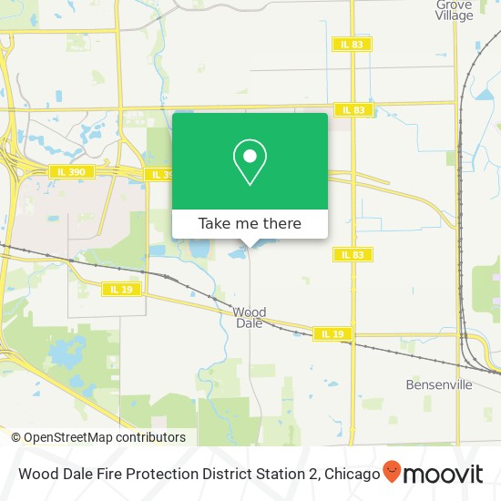 Wood Dale Fire Protection District Station 2 map