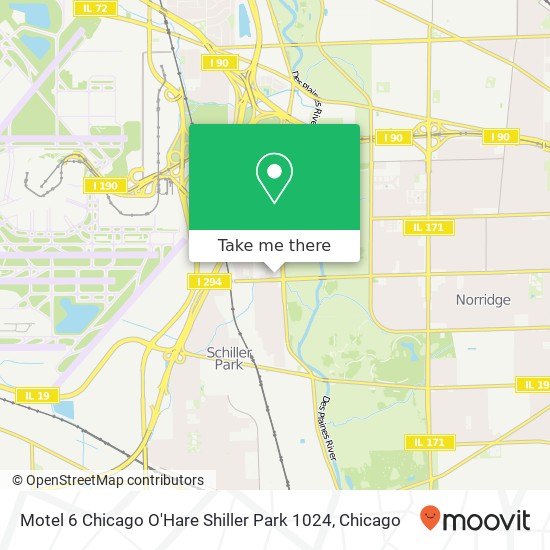 Mapa de Motel 6 Chicago O'Hare Shiller Park 1024
