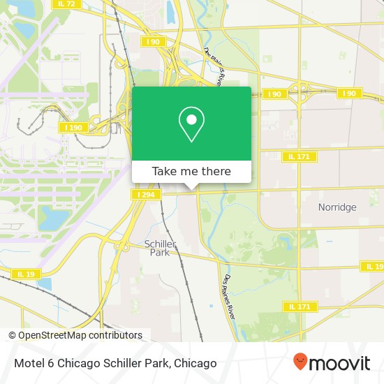 Mapa de Motel 6 Chicago Schiller Park