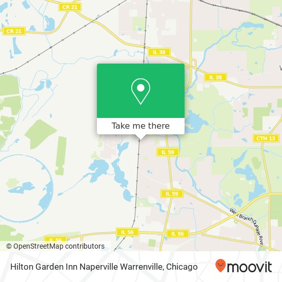 Hilton Garden Inn Naperville Warrenville map