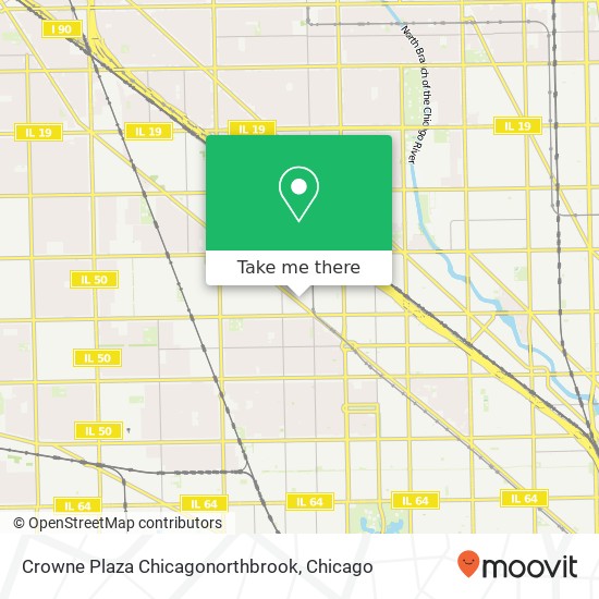 Crowne Plaza Chicagonorthbrook map