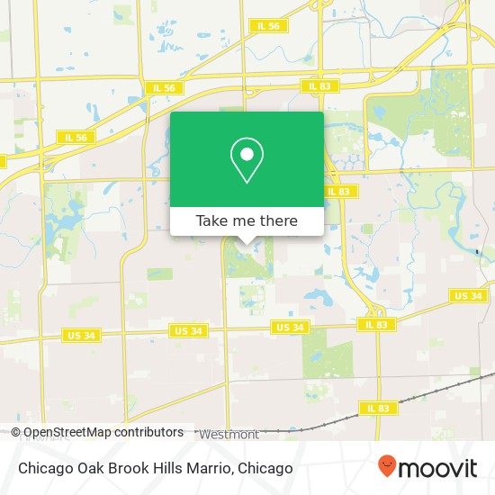 Chicago Oak Brook Hills Marrio map