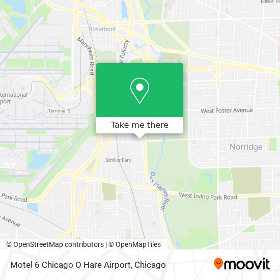 Mapa de Motel 6 Chicago O Hare Airport