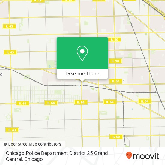 Mapa de Chicago Police Department District 25 Grand Central