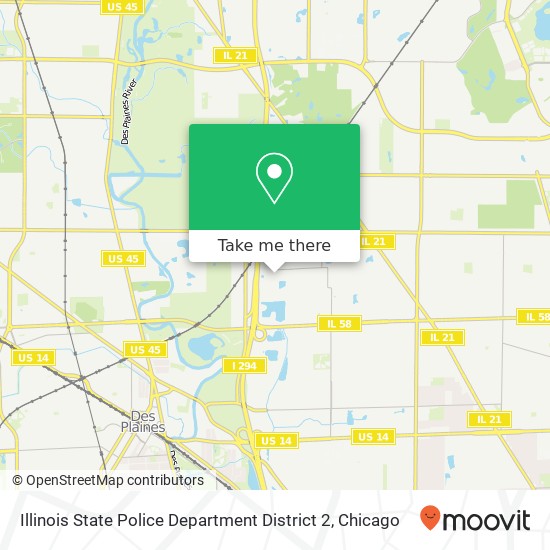 Mapa de Illinois State Police Department District 2