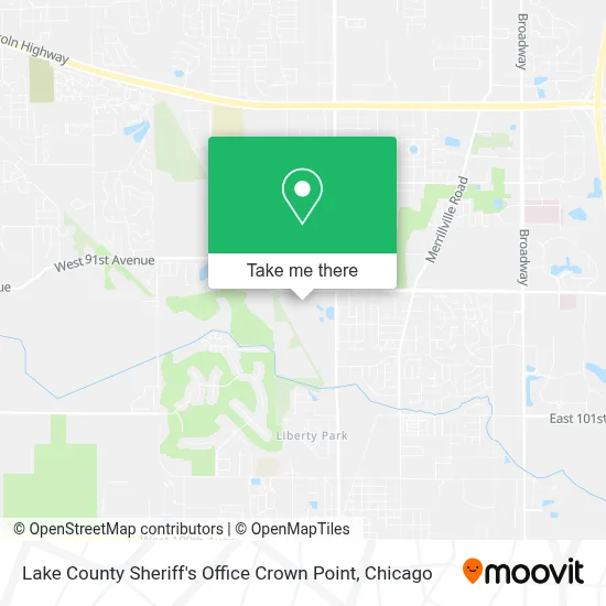 Lake County Sheriff's Office Crown Point map