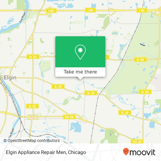 Elgin Appliance Repair Men map