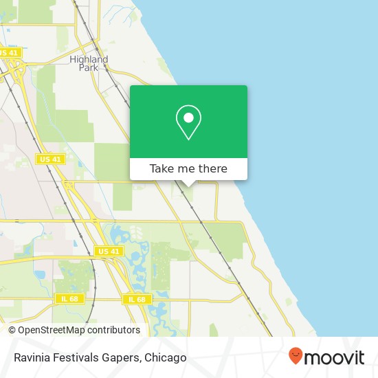 Ravinia Festivals Gapers map