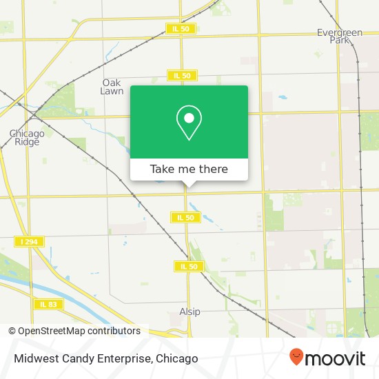 Mapa de Midwest Candy Enterprise