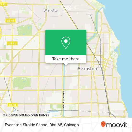 Evanston-Skokie School Dist 65 map