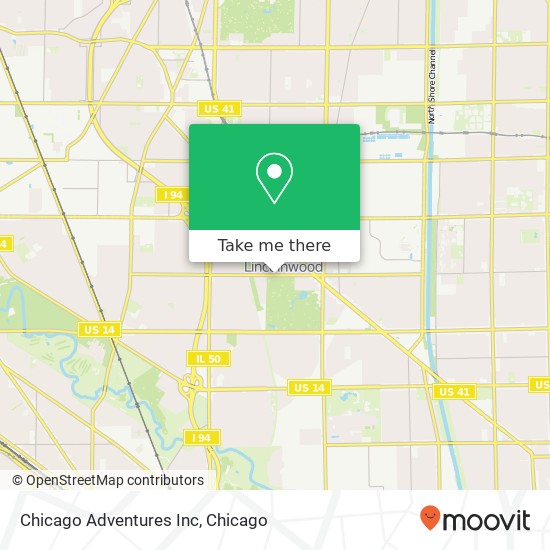 Mapa de Chicago Adventures Inc