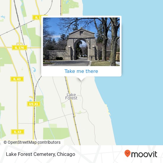 Lake Forest Cemetery map