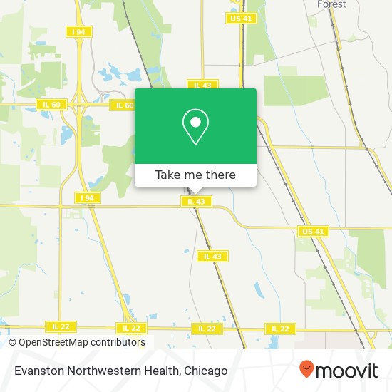 Mapa de Evanston Northwestern Health