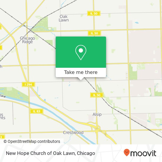 Mapa de New Hope Church of Oak Lawn