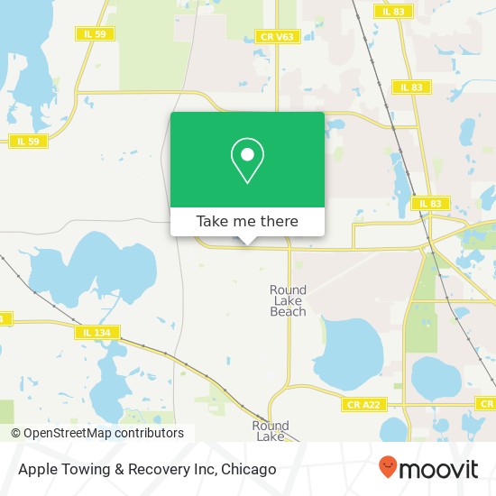 Mapa de Apple Towing & Recovery Inc