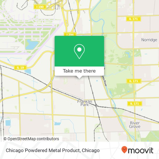 Mapa de Chicago Powdered Metal Product