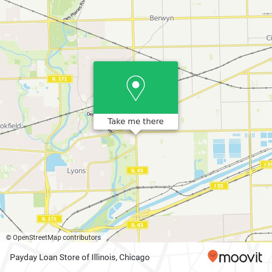 Mapa de Payday Loan Store of Illinois