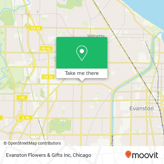 Mapa de Evanston Flowers & Gifts Inc