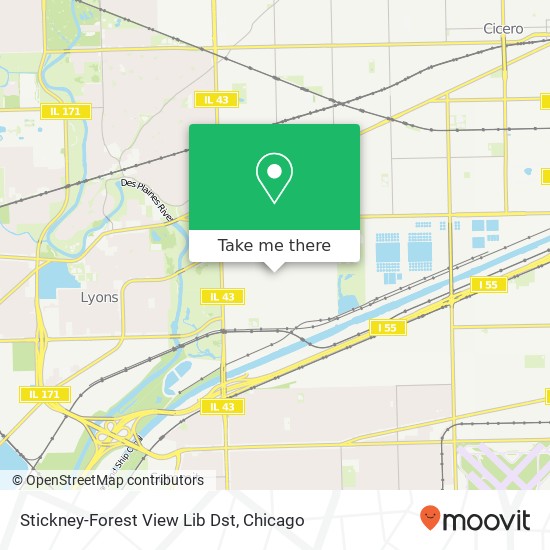 Mapa de Stickney-Forest View Lib Dst