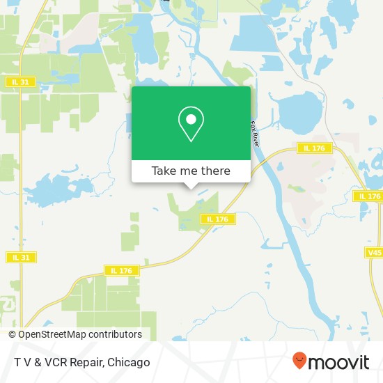 T V & VCR Repair map