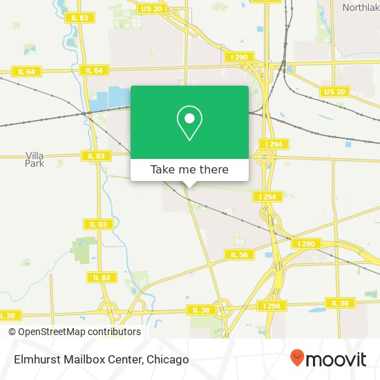 Elmhurst Mailbox Center map