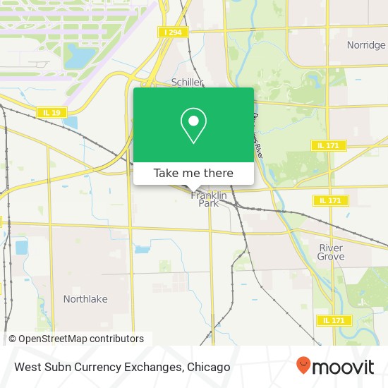 West Subn Currency Exchanges map