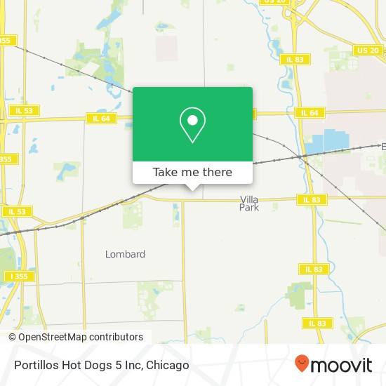 Mapa de Portillos Hot Dogs 5 Inc