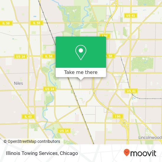 Mapa de Illinois Towing Services