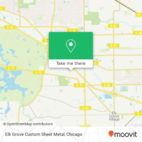 Elk Grove Custom Sheet Metal map