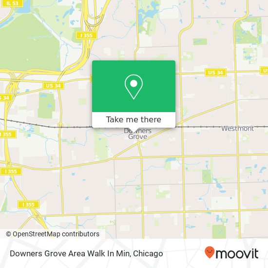 Downers Grove Area Walk In Min map