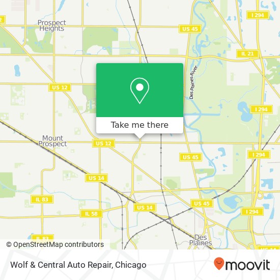 Mapa de Wolf & Central Auto Repair