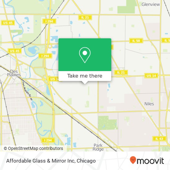 Mapa de Affordable Glass & Mirror Inc