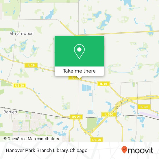 Hanover Park Branch Library map