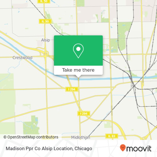 Madison Ppr Co Alsip Location map