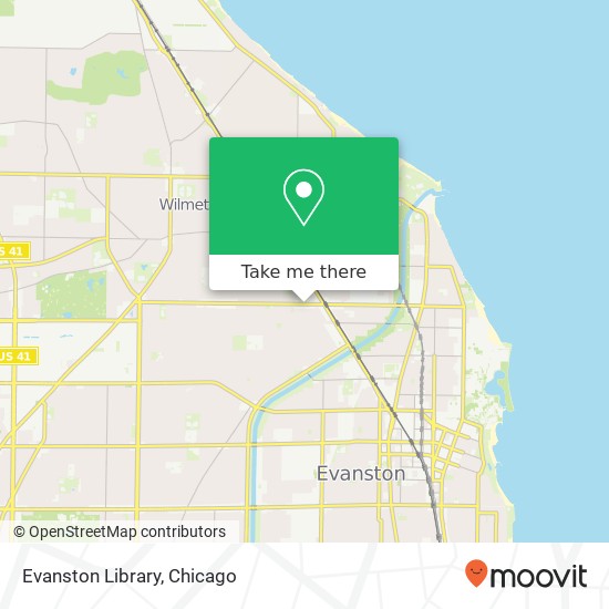 Mapa de Evanston Library