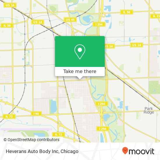 Heverans Auto Body Inc map