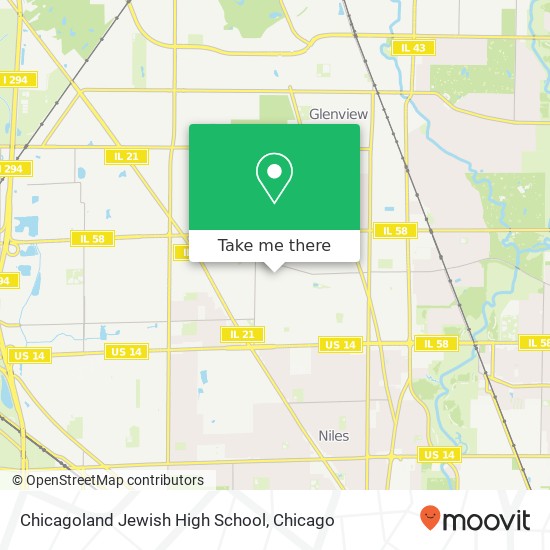 Mapa de Chicagoland Jewish High School