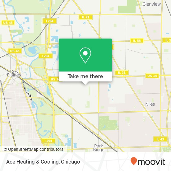 Ace Heating & Cooling map