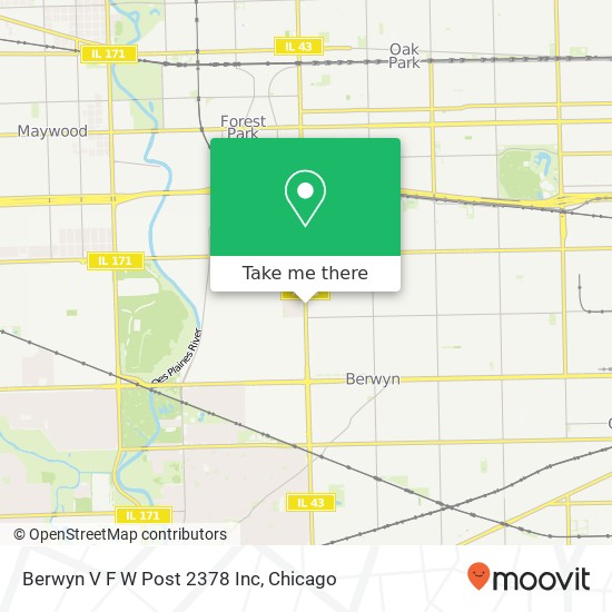 Berwyn V F W Post 2378 Inc map