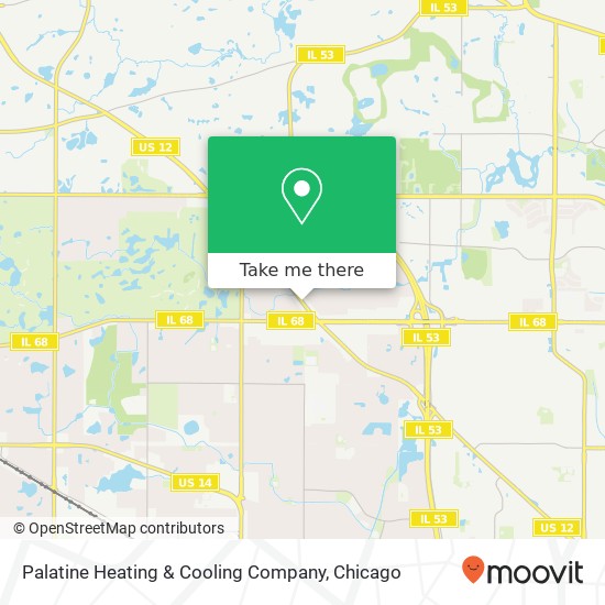 Mapa de Palatine Heating & Cooling Company