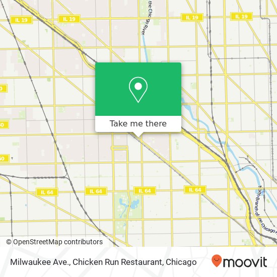 Mapa de Milwaukee Ave., Chicken Run Restaurant